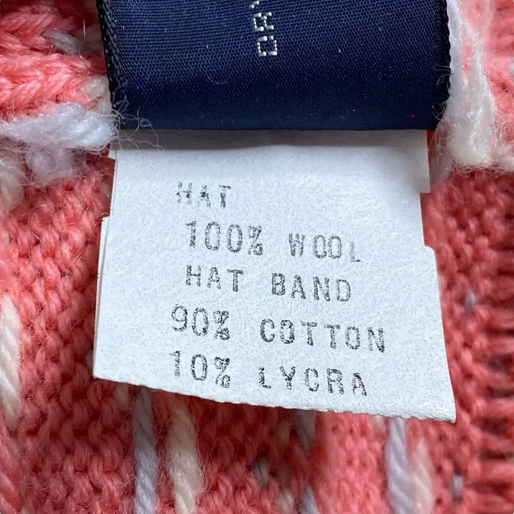 Vintage 80s Serac Wool Beanie Pink Birdseye Print Pom Pom Womens Ski Hat USA